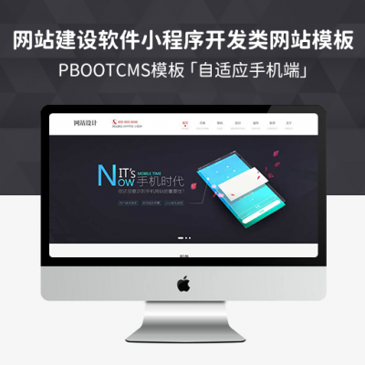 PBootCMS响应式网站建设软件小程序开发类网站模板 HTML5自适应网络技术公司网站源码下载